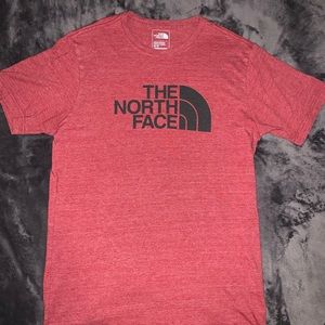 Red North Face graphic logo tee M